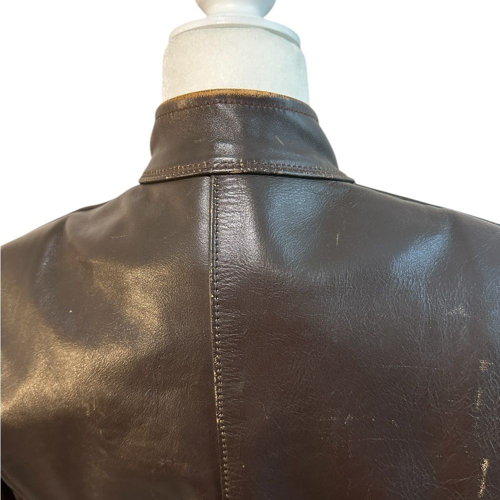Vanson Leather Motorcycle Jacket Size Large Color Brown - Picture 11 of 16